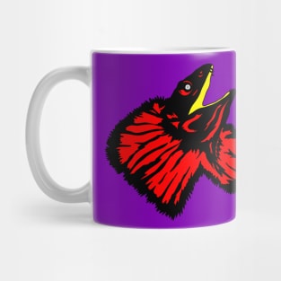 Stylized Neon Red Frilled-neck Lizard Mug